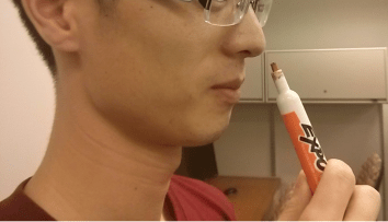 My labmate doesn't appreciate the scent of whiteboard markers as much as I do.