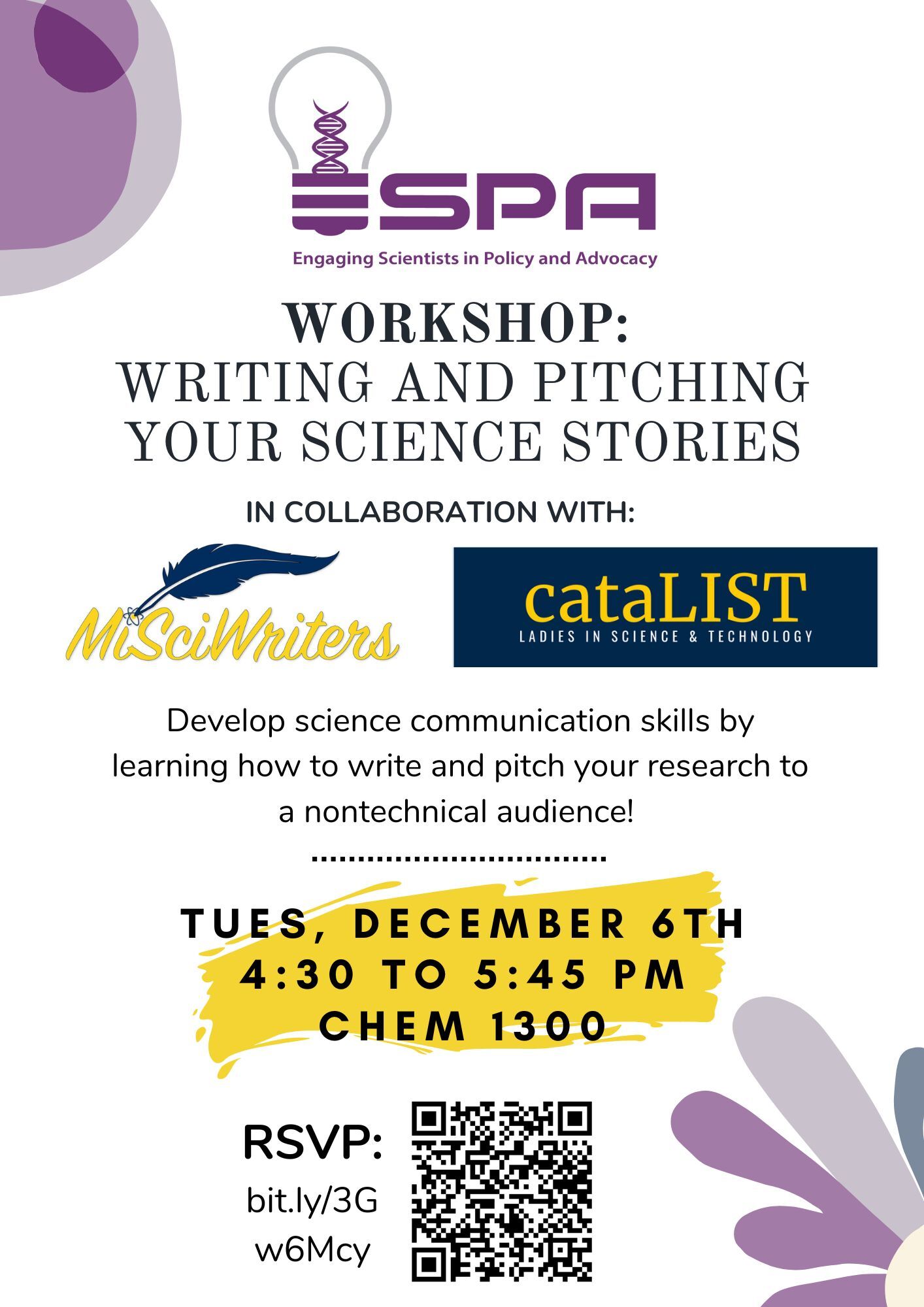 WORKSHOP Writing and pitching your science stories